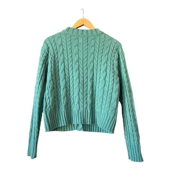 American Eagle Cropped Cable Knit Cardigan Size S - Picture 3 of 9